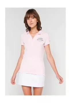 Tommy Hilfiger Text Print Open Neck Polo Shirt