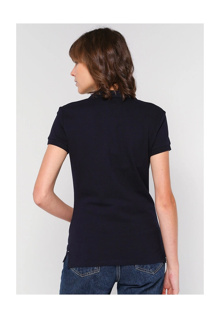 Tommy Hilfiger Text Print Open Neck Polo Shirt - Image 2