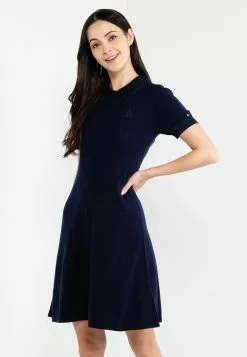 Tommy Hilfiger Shiny Trim Polo Sweater Short Dress