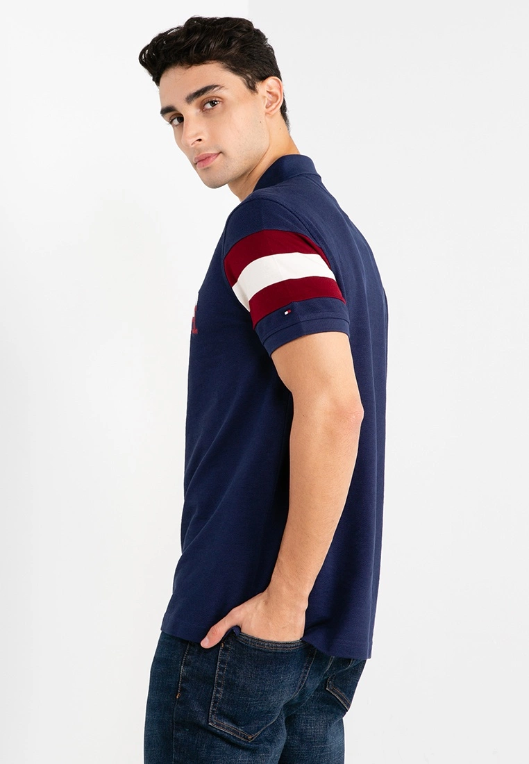 Tommy Hilfiger Icon Monogram Sleeve Tape Regular Polo Shirt - Image 2