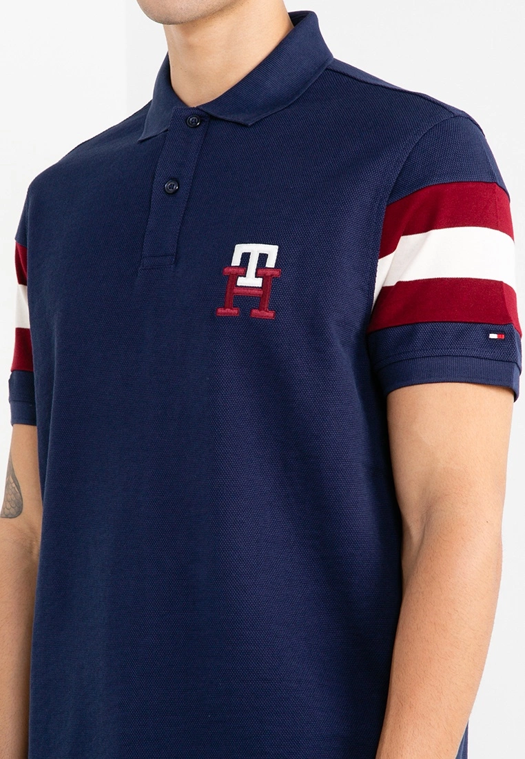 Tommy Hilfiger Icon Monogram Sleeve Tape Regular Polo Shirt - Image 3