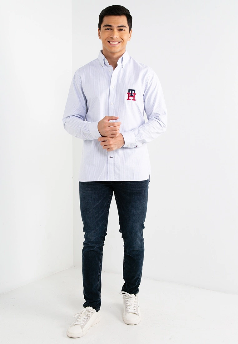 Monogram Stripe Oxford Shirt - Tommy Hilfiger Apparel - Image 4