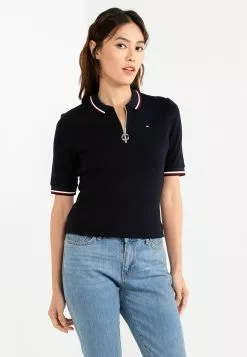 Tommy Hilfiger Slim Global Stripe Zip Polo Shirt